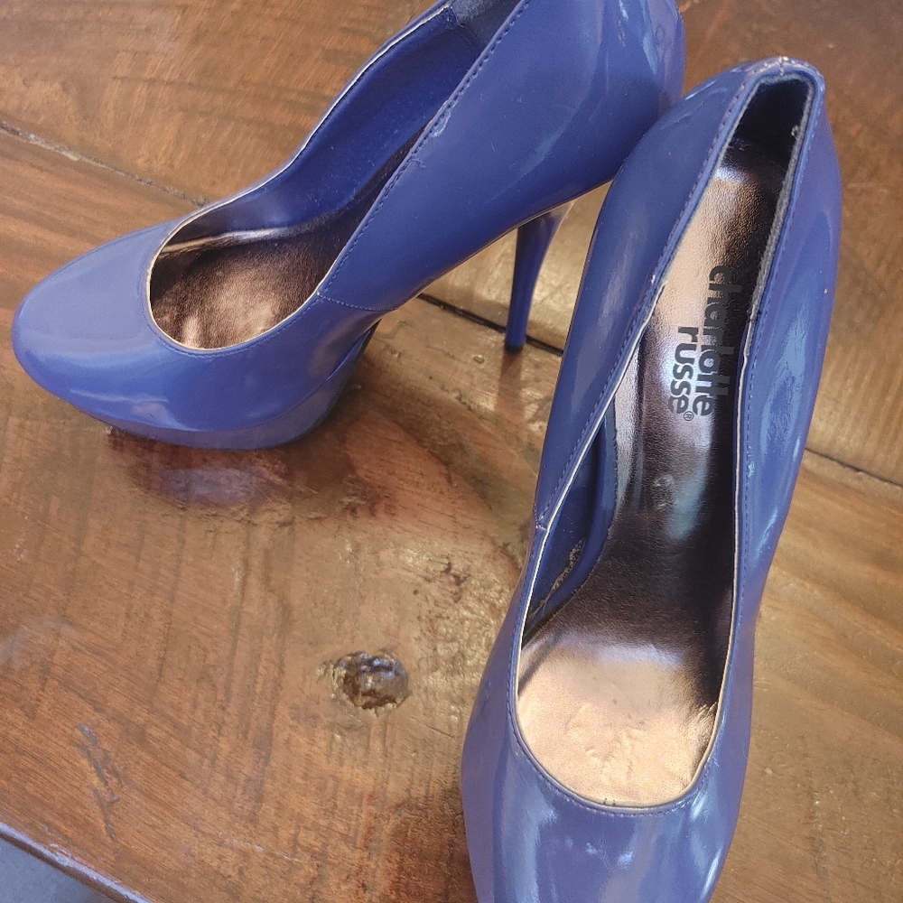 Blue stilettos 6 inch heel